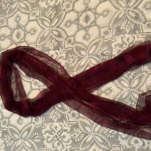 Elegant Burgundy Sheer Scarf
